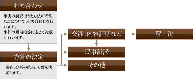 受任後の流れ (民事一般)図